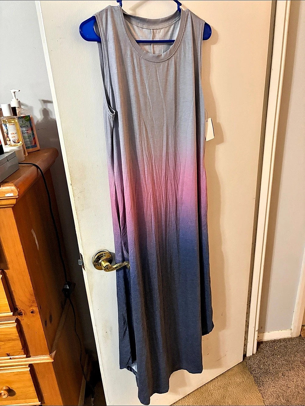 Ombre Maxi Dress in Gray & Pink Like New